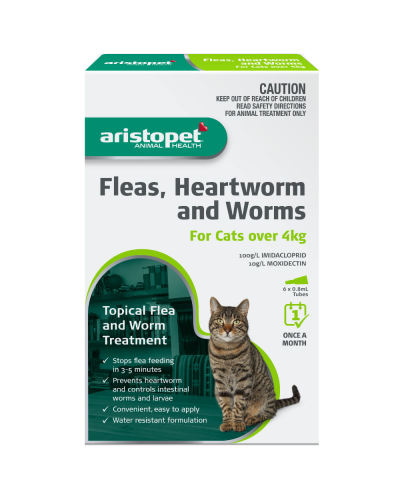 Aristopet Topical Flea and Worm Treatment for Cats over 4kg - 3 Tubes