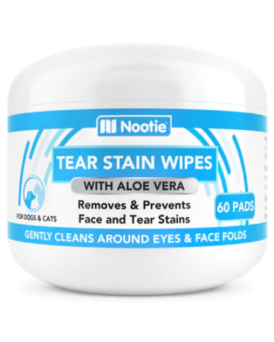 Nootie Tear Stain Wipes with Aloe Vera for Dogs & Cats